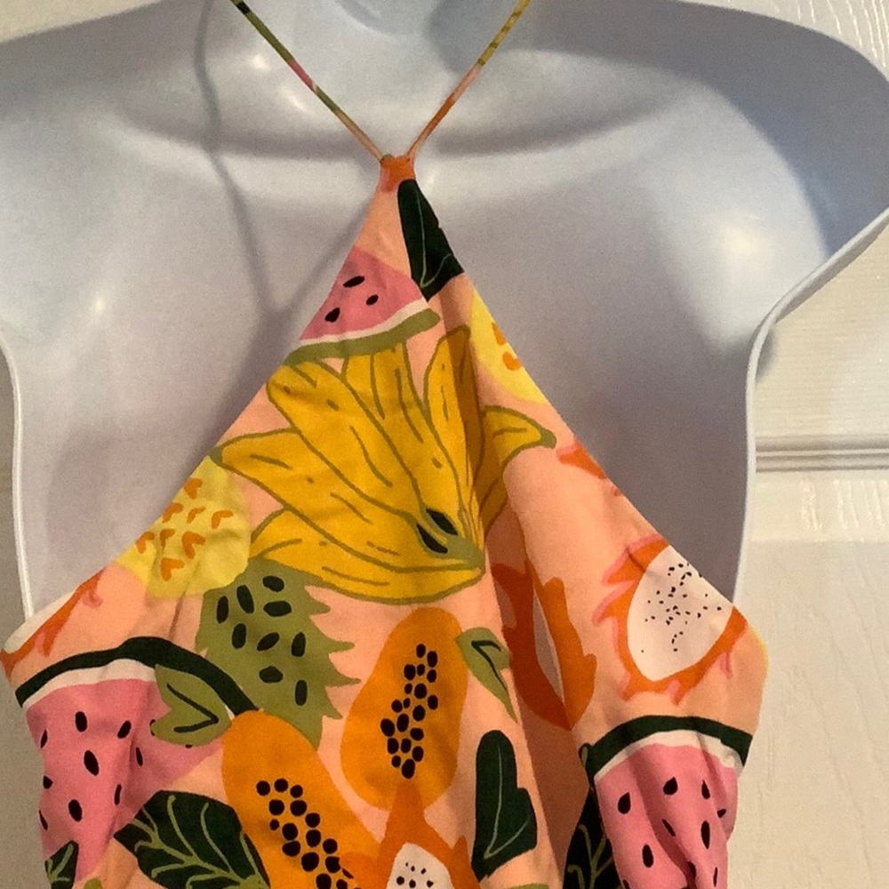 HUTCH Women’s Floral/Fruit Print Euro Summer Kentucky Derby Sexy Wrap Dress M - Picture 7 of 11